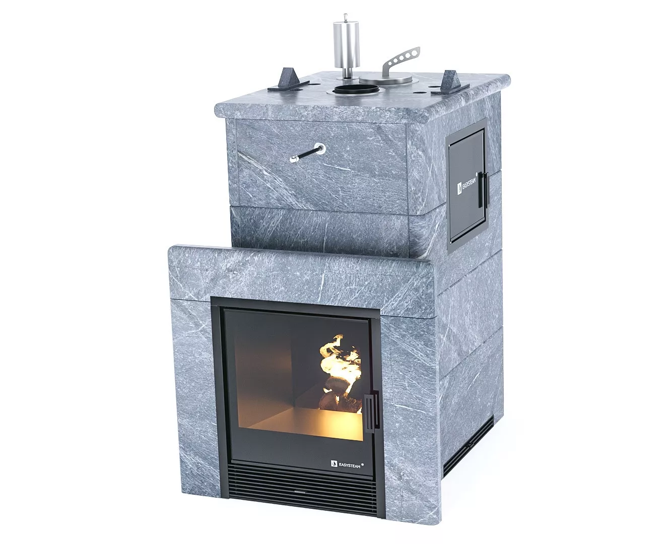 Фото Печь для бани ИзиСтим Сочи-М2 в кожухе из талькохлорита сталь AISI 430