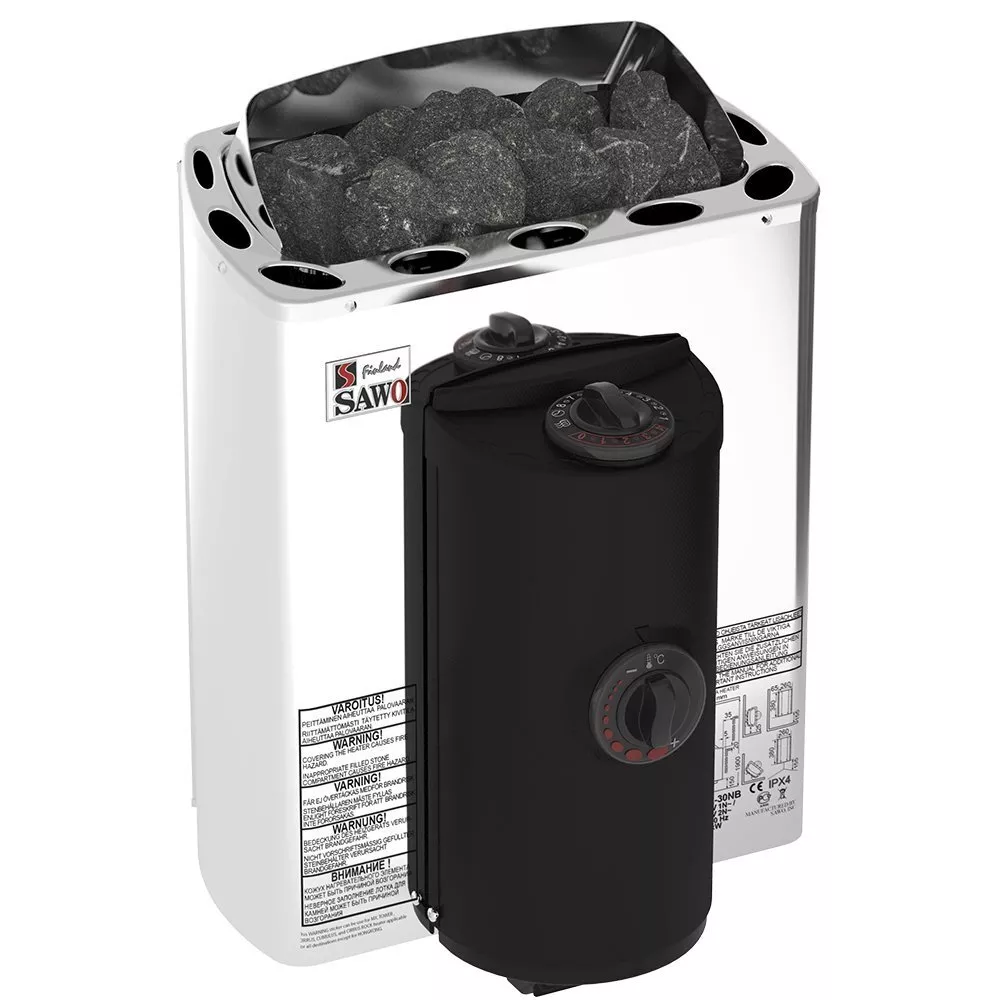 Изображение Электрическая печь SAWO Mini X MX-30NB-Z (3 кВт, встроенный пульт, внутри оцинковка, снаружи нержавейка) 1