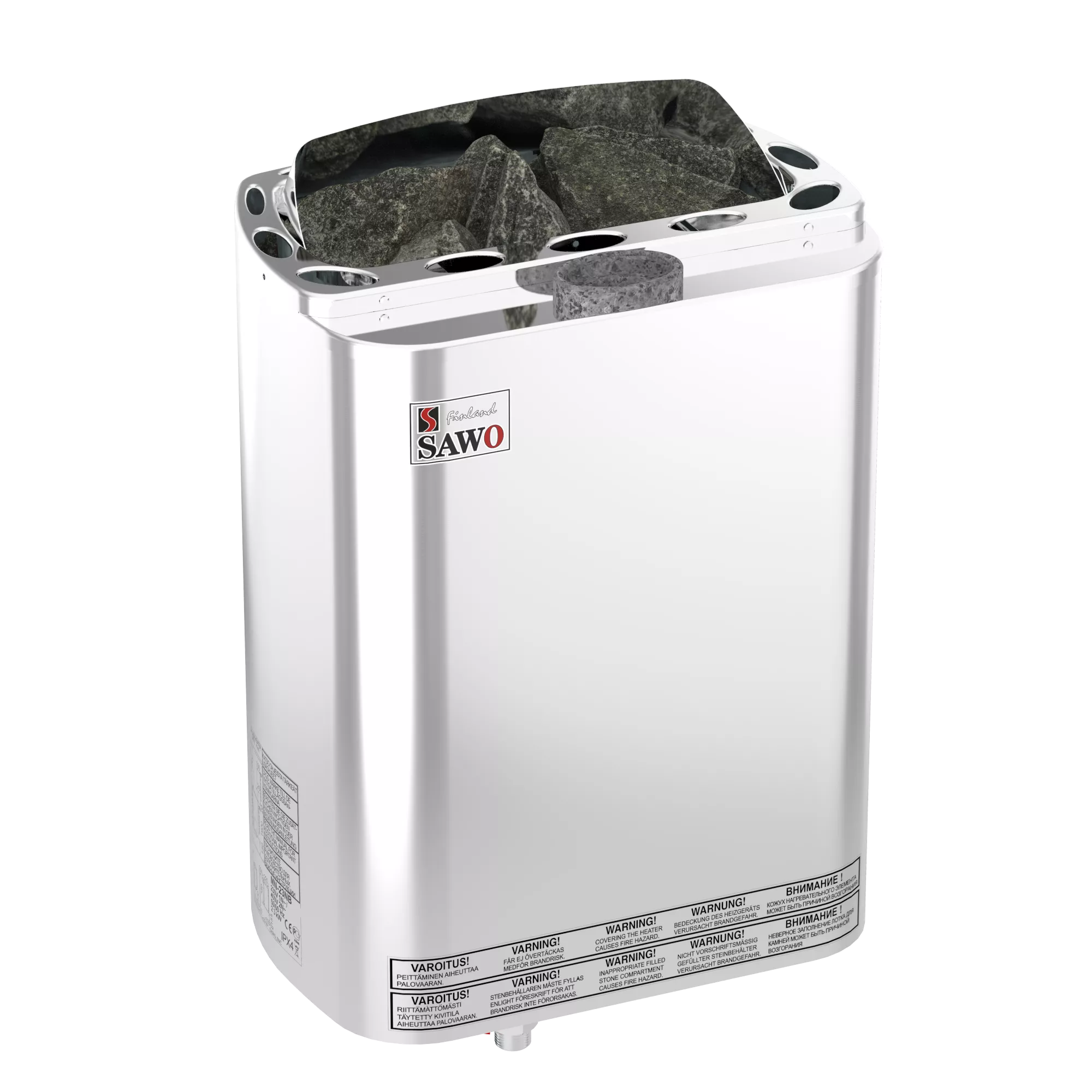 Фото Электрическая печь SAWO MINI COMBI MNC-36NS-Z (3,6 кВт, с парогенератором, внутри оцинковка, снаружи нержавейка), выносной пульт (пульт и блок мощности докупаются отдельно)