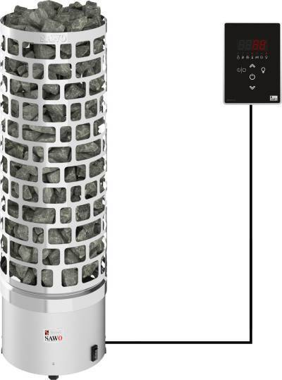 Изображение миниатюра Электрическая печь SAWO ARIES ARI3-75Ni2-P (7,5 кВт, нержавейка), выносной пульт (встроенный блок мощности, пульт покупается отдельно) 1