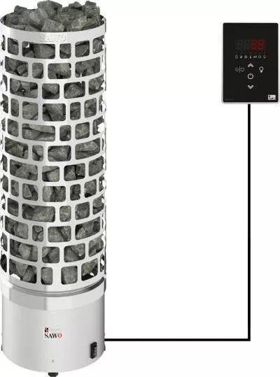 Изображение Электрическая печь SAWO ARIES ARI3-75Ni2-P (7,5 кВт, нержавейка), выносной пульт (встроенный блок мощности, пульт покупается отдельно) 1