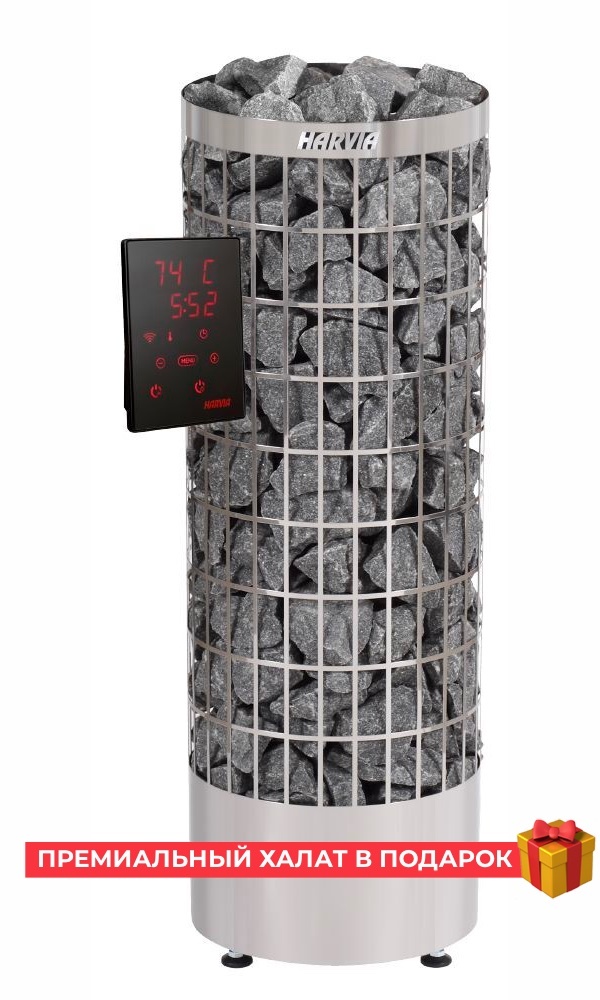 Изображение миниатюра HARVIA Электрическая печь Cilindro PC90XW WiFi, нержавеющая сталь (с выносным пультом WiFi в комплекте) 1