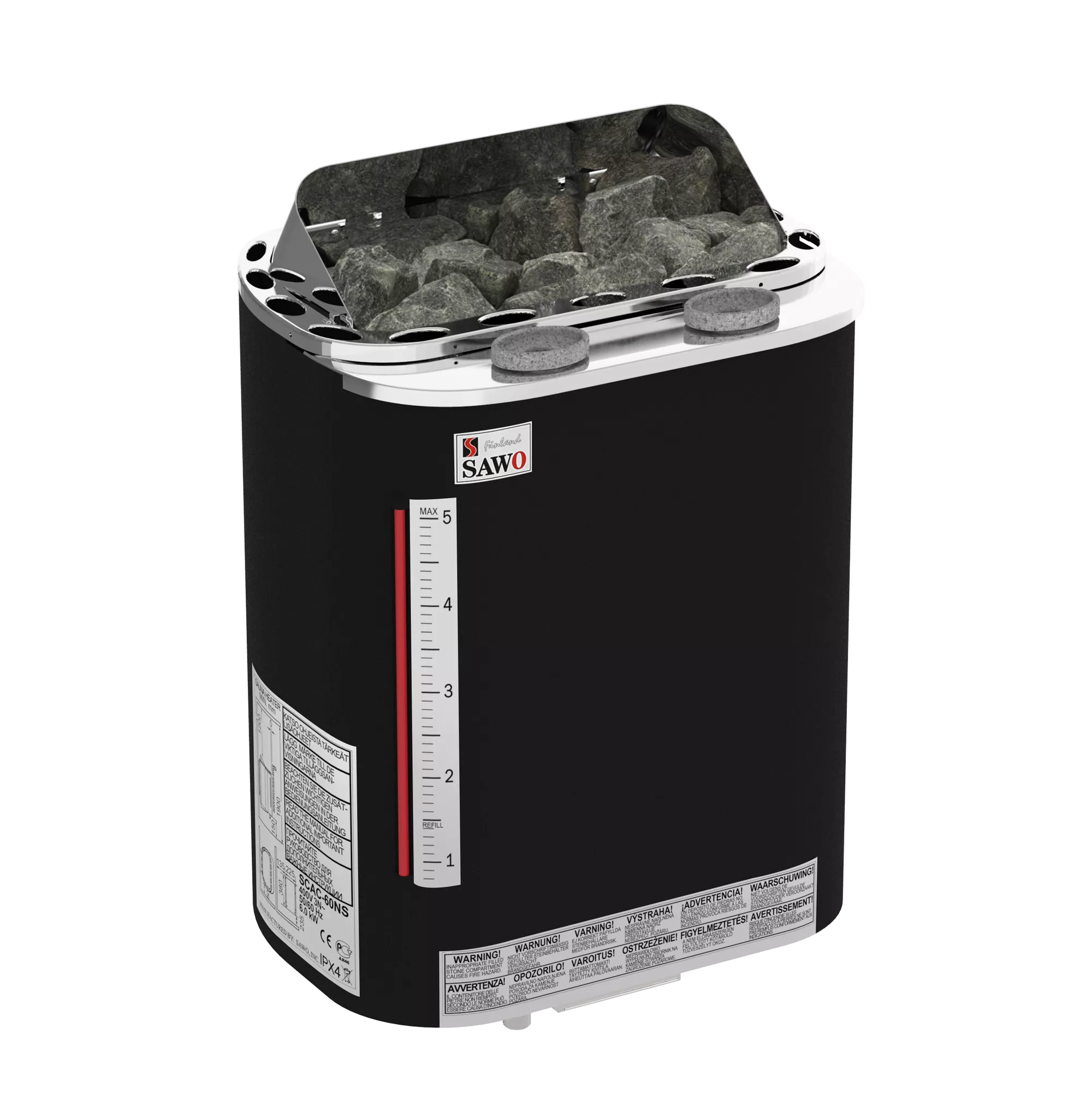 Фото SAWO Электрическая печь SCANDIA SCAC-90NS-P-F, внутри из нержавейки, снаружи защитное покрытие, выносной пульт (пульт и блок мощности докупаются отдельно)