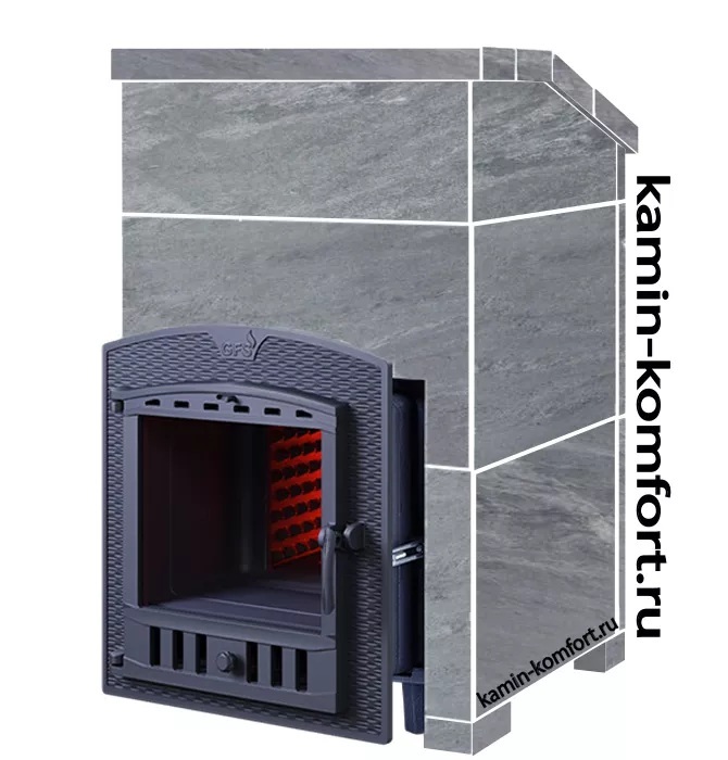 Изображение миниатюра Чугунная печь для бани Комплект GFS ЗК 18 (П2) Президент 830/40 Талькохлорит 1