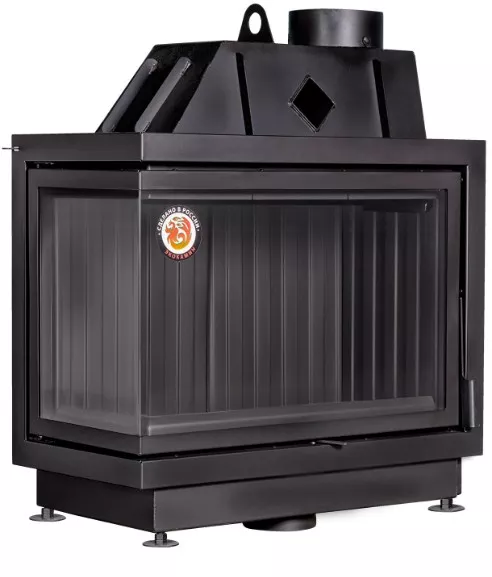 Изображение Каминная топка Экокамин Альфа 800 LB два стекла левая черный шамот 1