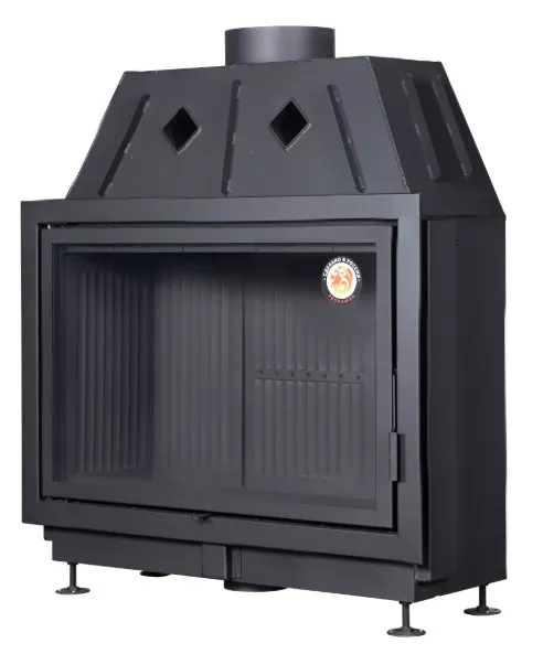 Изображение Каминная топка Экокамин Альфа 1000 B подовая черный шамот 1