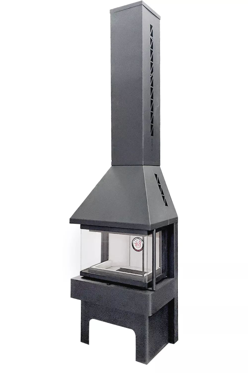 Изображение Камин ПАНОРАМА ТРИ СТЕКЛА графит 1