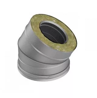 Фото Отвод с изоляцией 30°, D=120/220, полированный, AISI 321/304 0,8/0,5мм Фото Отвод с изоляцией 30°, D=120/220, полированный, AISI 321/304 0,8/0,5мм