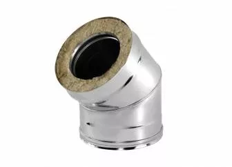 Фото Отвод с изоляцией 45°, D=150/250, полированный, AISI 321/304 0,5/0,5мм 