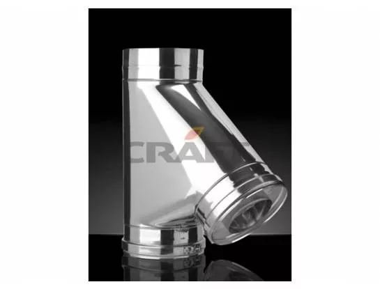 Craft - Сэндвич-тройник 135°, D=80/160, AISI 316L/304, 0,5/0,5мм