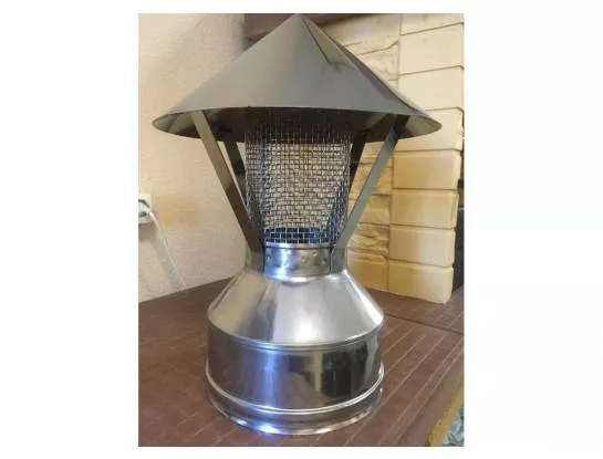 Дымок - Оголовок с искрогасителем на двустенный дымоход, d=140/220, AISI 439/439, 0,5/0,5мм Дымок - Оголовок с искрогасителем на двустенный дымоход, d=140/220, AISI 439/439, 0,5/0,5мм