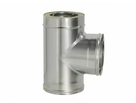 Дымок Lux - Тройник сендвич 90° d=130/210, AISI 321/439, 0,8/0,5мм, серия Lux