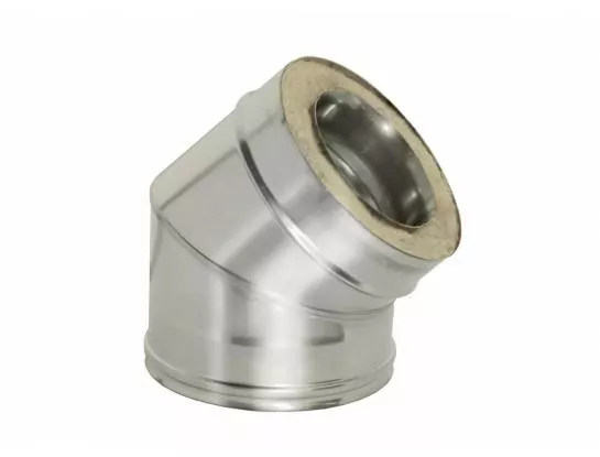 Дымок Lux - Колено сендвич 45° d=130/210, AISI 321/439, 0,8/0,5мм, серия Lux