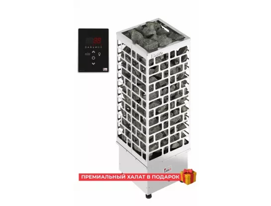 Электрическая печь SAWO Cubos CUB3-60Ni2-P (6 кВт, нержавейка), выносной пульт (встроенный блок мощности, пульт покупается отдельно)