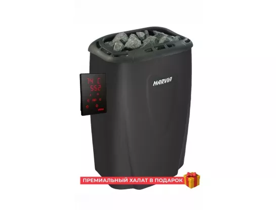 HARVIA Электрическая печь Moderna V80XE Black с выносным пультом в комплекте