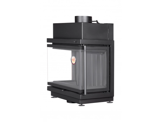 Топка АЛЬФА 700 три стекла черный шамот подовая 