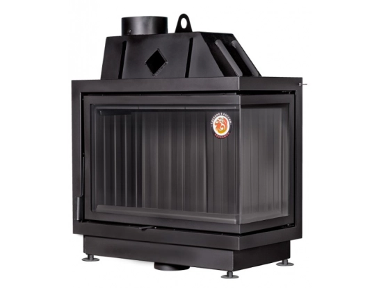 Каминная топка Экокамин Альфа 800 RB два стекла правая черный шамот