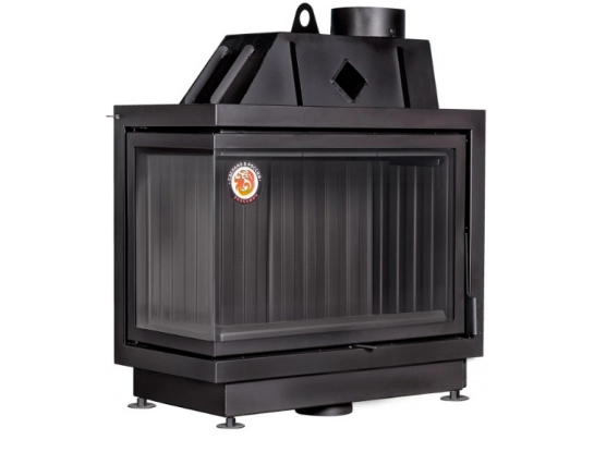 Каминная топка Экокамин Альфа 800 LB два стекла левая черный шамот