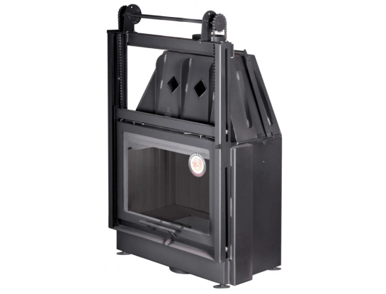 Каминная топка Экокамин Альфа 700 KВ с контргрузом черный шамот