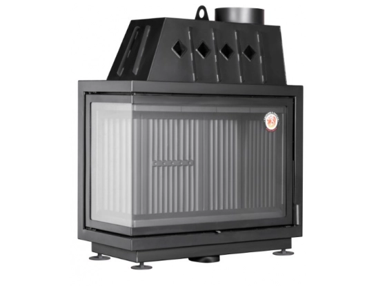 Каминная топка Экокамин Альфа 1000 LB два стекла левая черный шамот