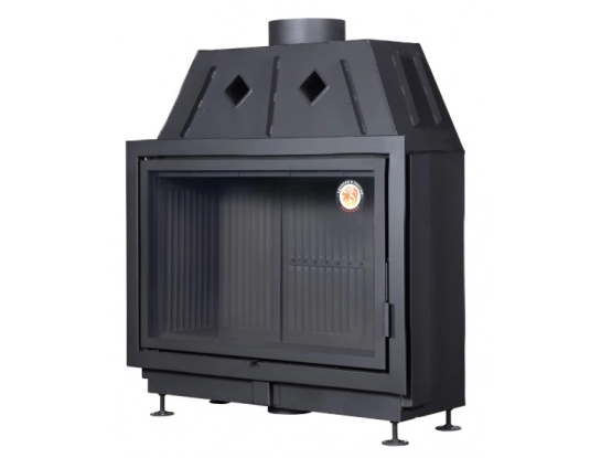 Каминная топка Экокамин Альфа 1000 B подовая черный шамот