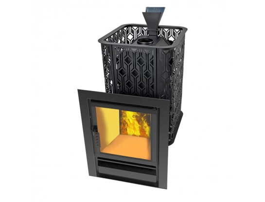 Чугунная печь для бани ВЕНЕЦИЯ 22 с закр. кам. из нерж. AISI 304 (Black Stove) 10 - 22 м3