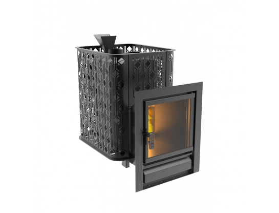 Чугунная печь для бани VERONA 26 с закр. кам. из нерж. AISI 304 (Black Stove) до 26 м3