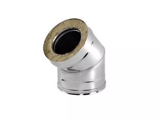 Отвод с изоляцией 45°, D=104/200, полированная, AISI 321/304 0,5/0,5мм