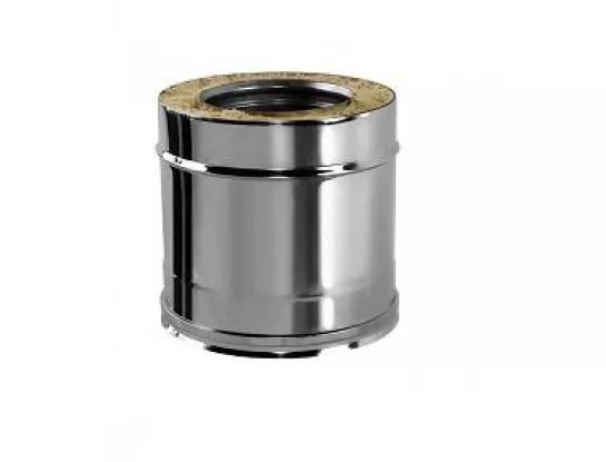 Труба с изоляцией L=250, D=120/220, полированная, AISI 321/304 0,5/0,5мм