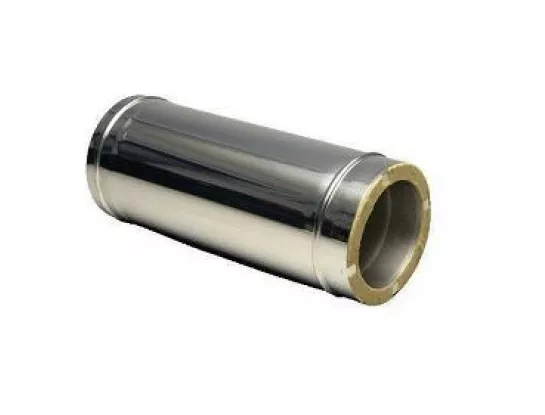 Труба с изоляцией L=500, D=120/220, полированная, AISI 321/304 0,5/0,5мм