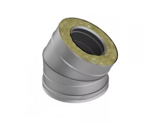 Отвод с изоляцией 30°, D=120/220, полированный, AISI 321/304 0,5/0,5мм