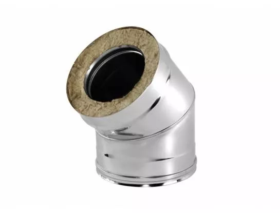 Отвод с изоляцией 45°, D=150/250, полированный, AISI 321/304 0,5/0,5мм 