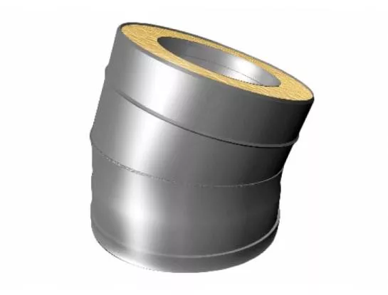 Отвод с изоляцией 15°, D=180/280, полированный, AISI 321/304 0,5/0,5мм 