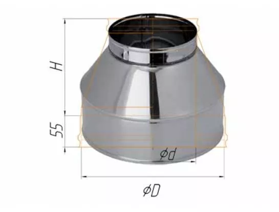 Феррум - Конус D=200/280, AISI 430/430, 0,5/0,5 мм, по воде 