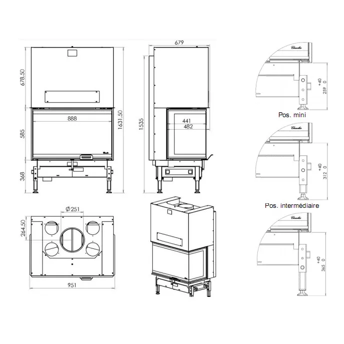 Каминная топка CHAZELLES D1000 3V 2