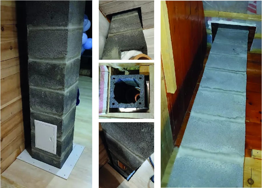 Монтаж керамического дымохода. Собственное производство блоков для керамического дымохода. Монтажныее работы под ключ от компании kamin-komfort.ru