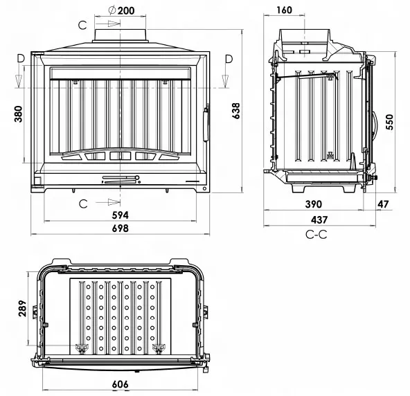 Каминная топка CHAZELLES SOLO D70 2