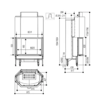 Топка SUPRA Cristal II 431 B V Pack N