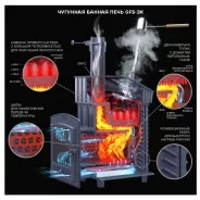 Миниатюра Чугунная печь для бани GFS ЗК 40 (М) 3