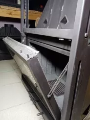 Миниатюра Каминная топка Экокамин Альфа 800 KВ с контргрузом черный шамот 5