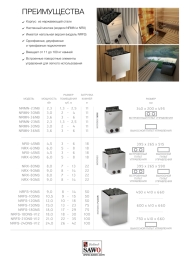 Миниатюра Электрическая печь SAWO NORDEX MINI NRMN-30NB-Z (3,0 кВт, встроенный пульт, внутри оцинковка, снаружи нержавейка) 4