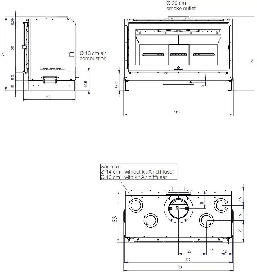 Изображение Каминная топка SCREEN EVO 100 EdilKamin 5