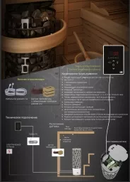 Миниатюра Электрическая печь SAWO Aries ARI3-90Ni2-WL-P (9,0 кВт, без пульта, нержавейка, встроен. блок мощности, пристенная) 4