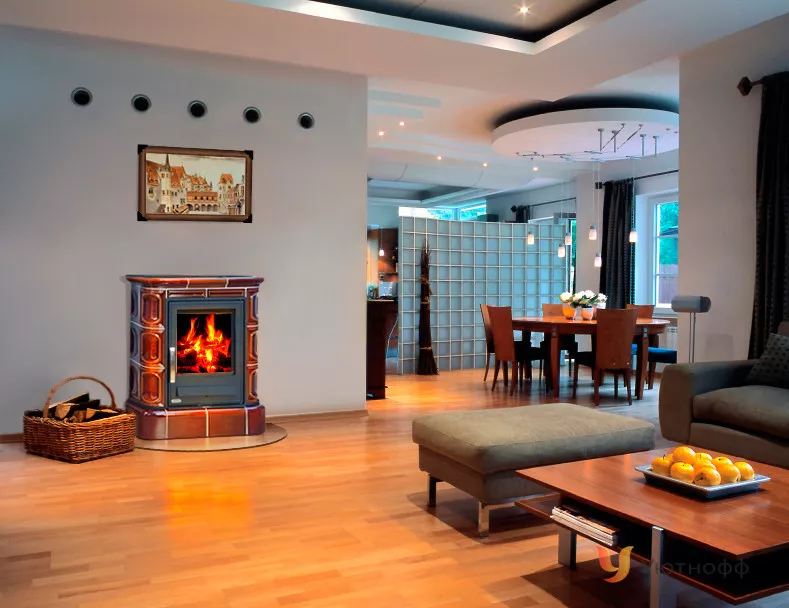 Изображение Печь ABX MARINA KPI  с кафельным цоколем перламутр 4