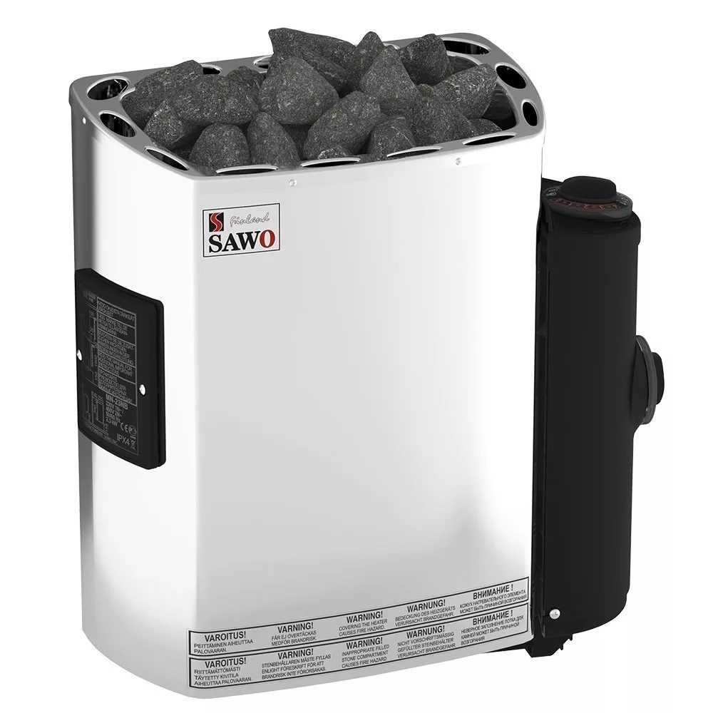 Изображение Электрическая печь SAWO MINI MN-23NB-Z (2,3 кВт, встроенный пульт, внутри оцинковка, снаружи нержавейка) 2