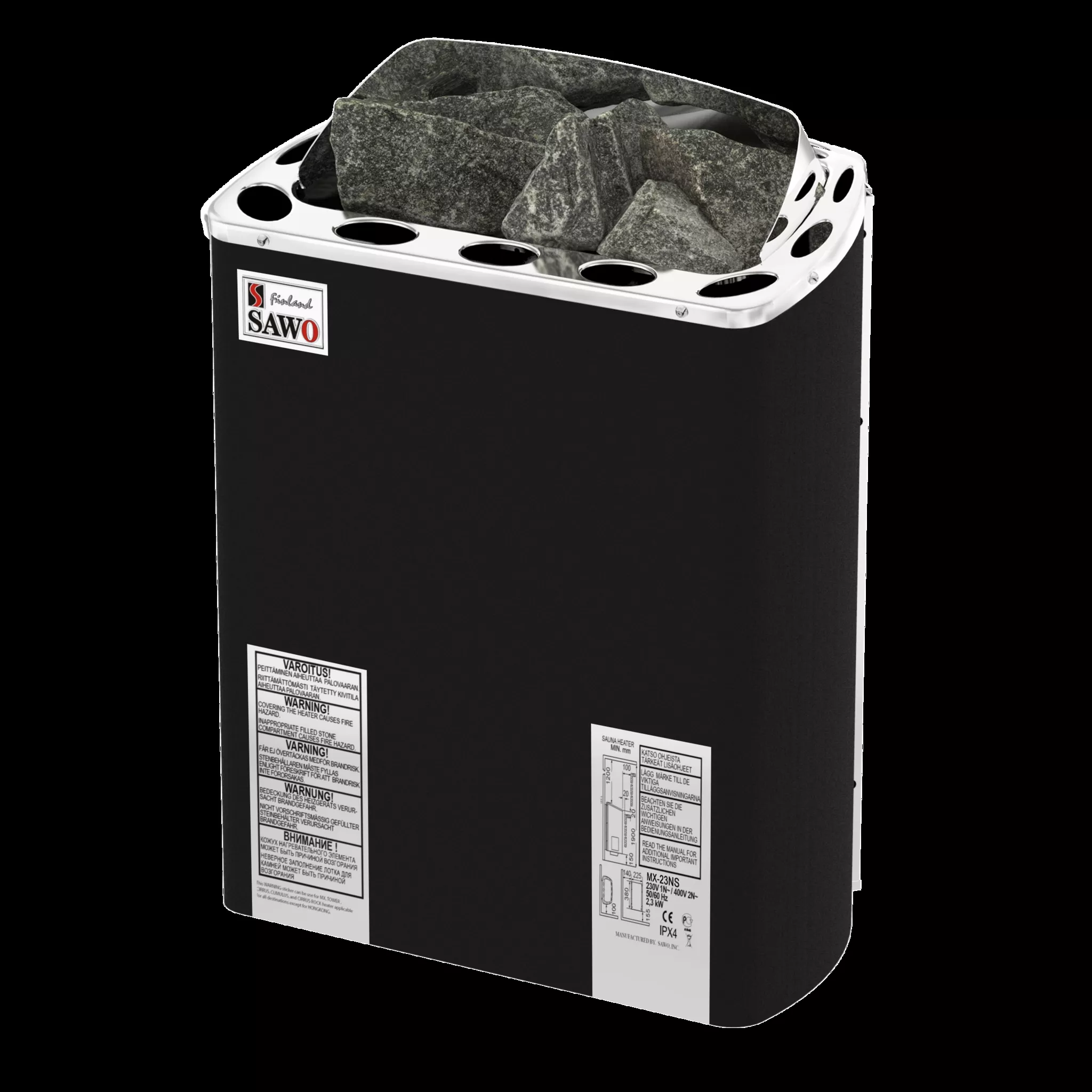 Изображение SAWO Электрическая печь FIBER COATED, MINI X: с термоизоляционным покрытием, нержавеющая сталь, 3 кВт, MX-30NS-PF, выносной пульт (пульт и блок мощности докупаются отдельно) 2