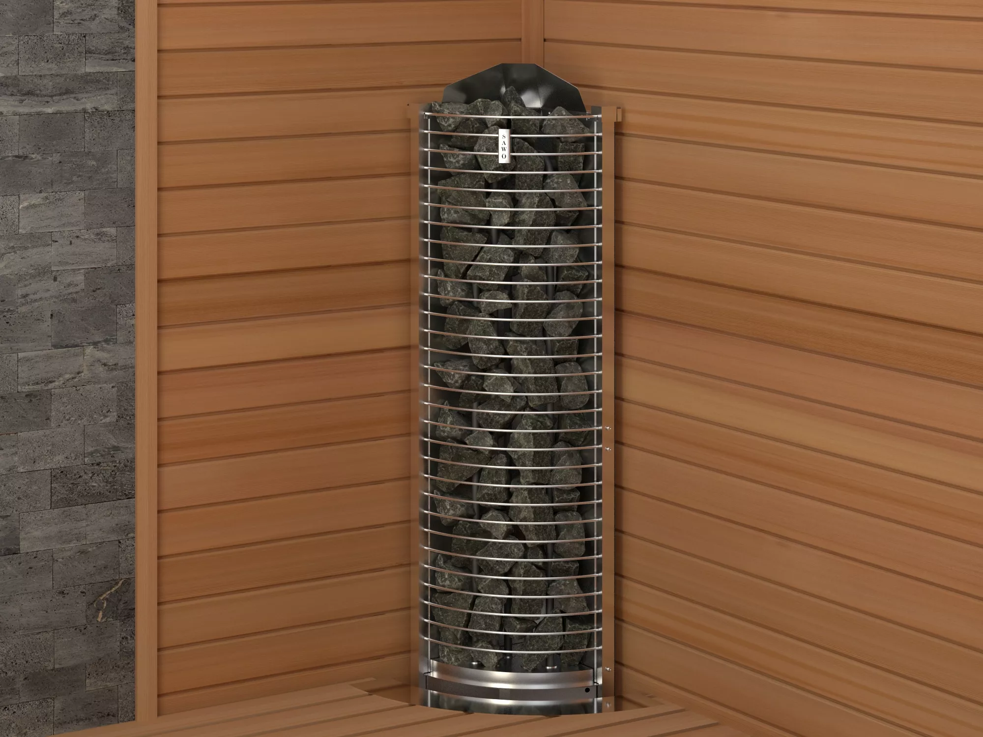 Изображение SAWO Электрическая печь TOWER TH3-35NS-CNR угловой установки, выносной пульт (пульт и блок мощности докупаются отдельно) 2