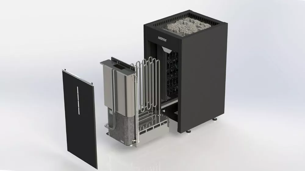 Изображение HARVIA Электрическая печь Virta HL700400SA HL70SA black, с парогенератором (автомат), 6.8 кВт+2.0 кВт (без пульта управления Griffin в комплекте) 3