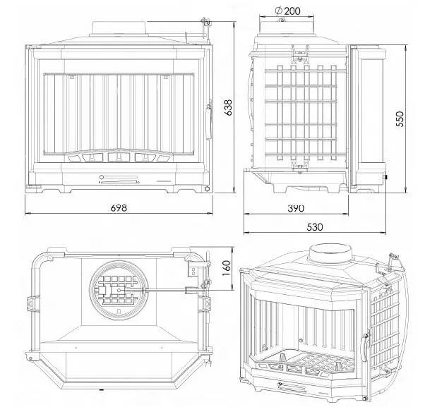 Изображение Каминная топка CHAZELLES SOLO P70 3