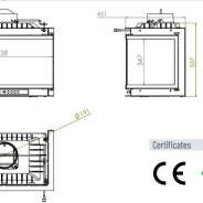 Миниатюра Топка ECT Font/700/LR 14 кВт, 738/X/451, трехстороннее стекло 2